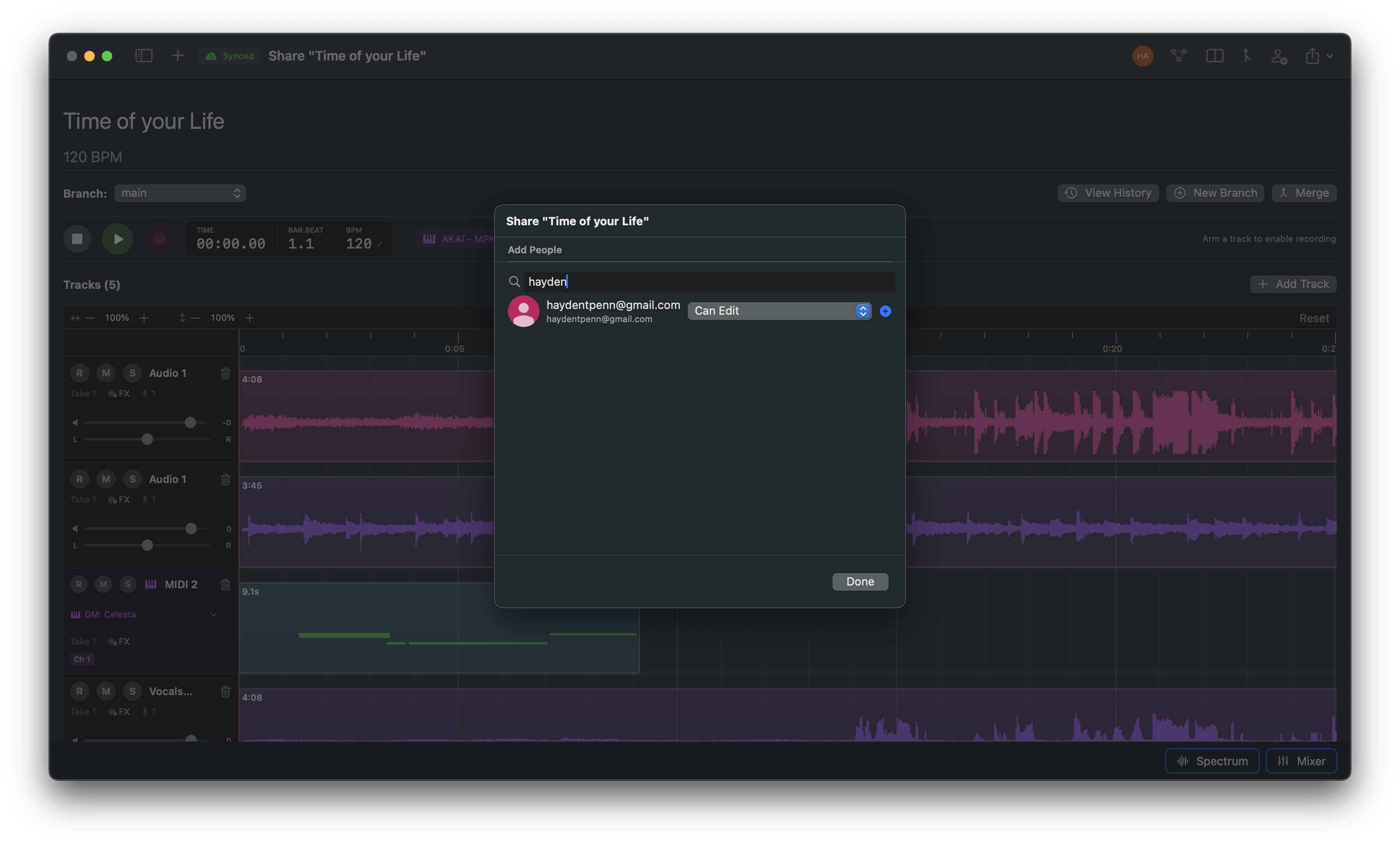 Share dialog